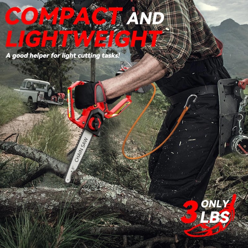 Demima Mini Chainsaw for Miwaukee M18 Battery, 8-Inch and 6-Inch