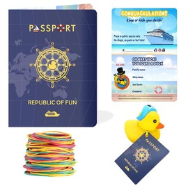 Duck Tags, Duck Tags for Cruising, Ducking Games Card, 35 Pack Cruising Tag, 35 Rubber Bands, Cruiser Pass-Port Design Tags - ConQuackulations, Yellow