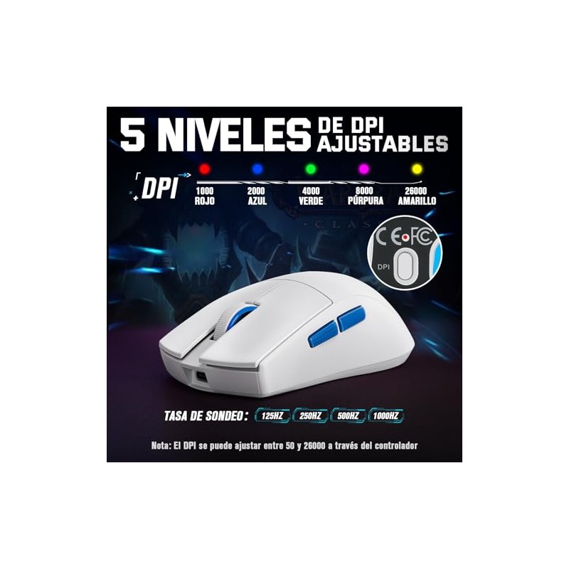 BLIZZARD Tribe Mouse Gaming Ultraligero de 49g, Mouse Inalámbrico con