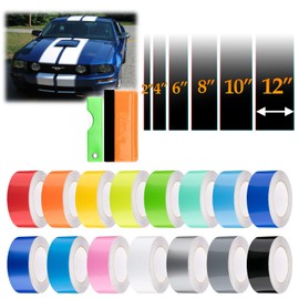 Free Tool Kit 8" Wide 10FT Long Gloss Glossy Silver Racing Stripes Vinyl Wrap Rally Decals Stripe Sticker