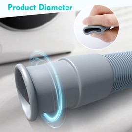 AiQInu Drain Hose Extension for Washing Machines 1 m x 20 mm, Universal Washing Machine Hose Extension, Drain Hose Dishwasher Extension Set Including Hose Connector and Hose Clamp