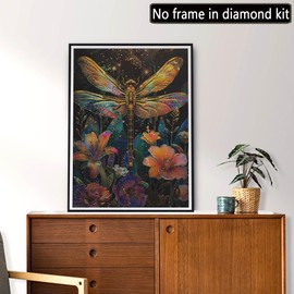 MOMAKA 5D Diamond Painting Kits Dragonfly Flower for Adults, DIY Diamond Painting Full Drill Set Animal, Round Diamond Arts Craft Cross Embroidery Painting Kits for Home Wall Decoration 30 x 40 cm - 7