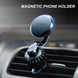 XUKEY 360° Universal Magnetic Car Cell Phone Holder Air Vent Mount w/ 2 Metal Plates