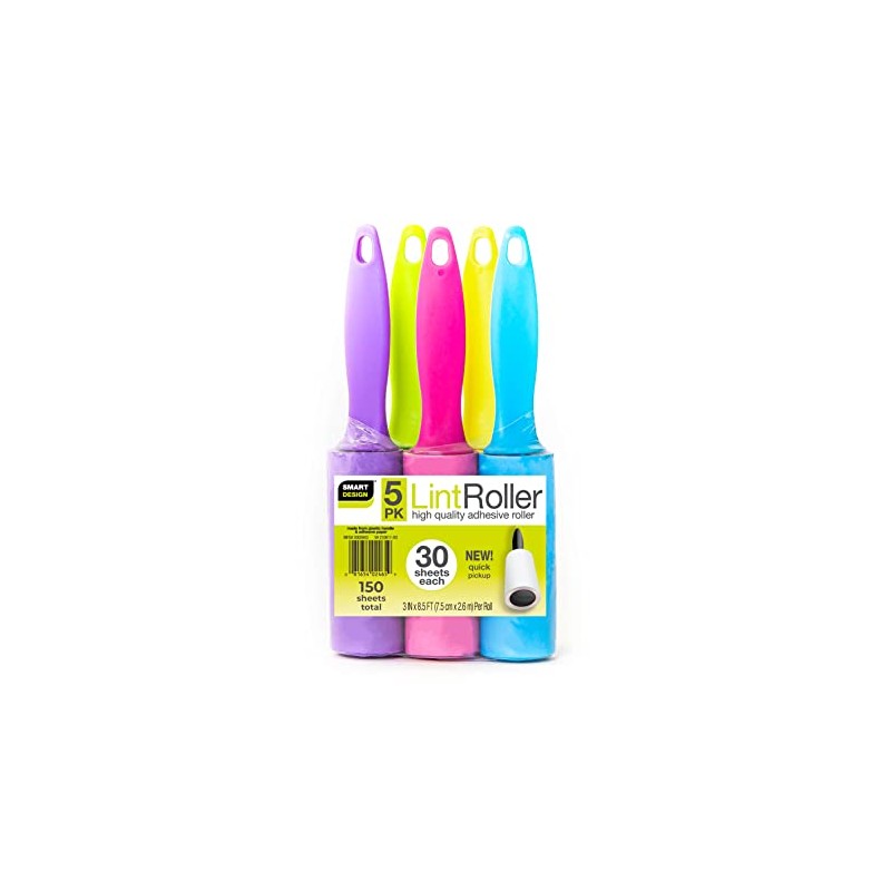 Smart Design Mini Lint Rollers – Set of 5, 150
