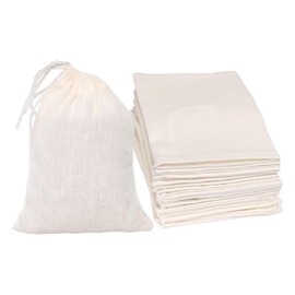 Tea Filter Bags, 20 Pack Reusable Cotton Tea Bags Empty Unbleached Strainer Filter Bags ECO Friendly Tea/Herb Brew Bags Loose Leaf Tea Infuser for Home Office Travel (6 x 8Inch)