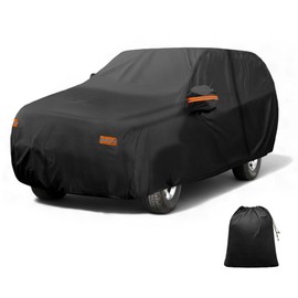 X AUTOHAUX Car Cover Outdoor Waterproof Sun Rain Snow Hail Protection with Left Side Door Zipper Aluminum Film for Lincoln Navigator