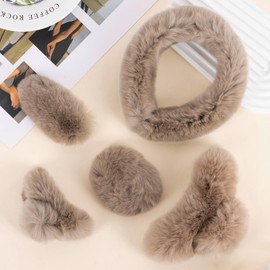 Medium Cute Fine Fuzzy Curly Hair Clips for Women, Trendy Flat Claw Clips for Long Thick Hair and Thin Hair (Coffee)(Coffee, Regular Size)