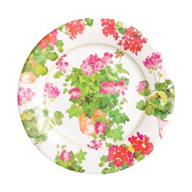 Caspari Trailing Geranium Salad & Dessert Plates - 16 Per Package
