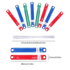 Pack of 200 Paper Fasteners Filing Strips, Plastic Filing Strips, Colourful Filing Strips, Metal Folders for Office and School (Random Colour)