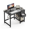 NEWBULG 40-47" Computer Desk with Storage Drawers,Small Office Desk Modern