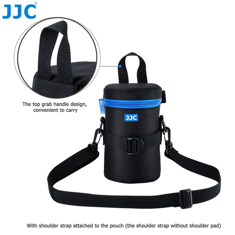 JJC Water Resistant Deluxe Lens Pouch with Shoulder Strap fits