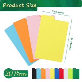 Lewtemi Comic Book Dividers Multicolor Frosted Card Separator with Tabs Large Plastic Comic Book Dividers for Comic Book Storage Boxes, 10 Assorted Colors, 7.25 x 11.25 Inch(20 Pcs)