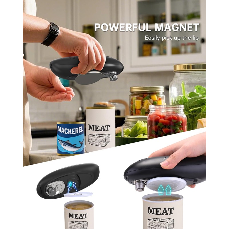 CIRCLE JOY Electric Can Opener, One-Touch Automatic Can Opening with