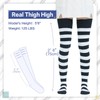 Kayhoma Extra Long Cotton Stripe Thigh High Socks Over the