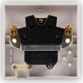 Standard White Fused Connection Unit, 13A Single Fused Unit, Premium Curved Edge Fused Connection Unit, Anti-Microbial Plastic Wall (FCU) (13A Switched FCU)