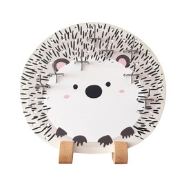 Mil.Yay Hedgehog-Shaped Pegboard – Cute MDF Desk & Wall Organiser (30 x 27.8cm) with Hooks – Animal Storage Board for Jewellery, Keys & Accessories – for Kids’ Room, Office or Entryway