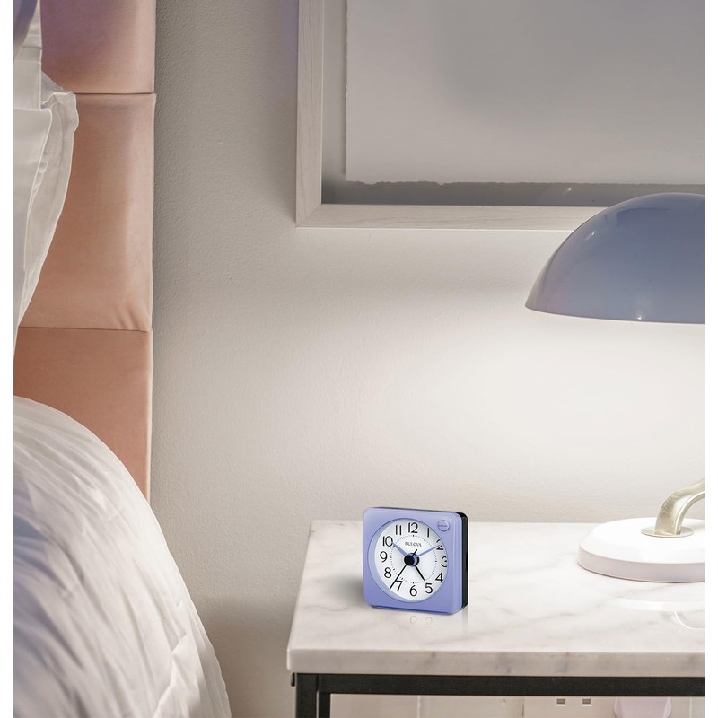 Bulova Violet Travel Alarm Clock B1876 | Compact Design with