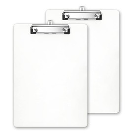 2PCS A5 Clipboard Folder Jagowa Plastic Clipboards Small Clipboards with Low Profile Clip for Nurses Business Office School(White)