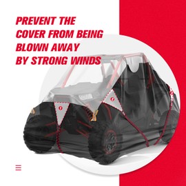 KEMIMOTO 2-Seater UTV Cover Compatible with Polaris RZR Ranger General Can-Am Commander Maverick Defender Kawasaki Mule, Waterproof Heavy Duty 420D Oxford Cloth PU Coating 131''x66''x75''