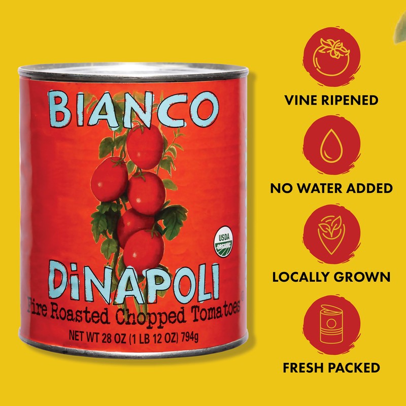 Bianco DiNapoli Organic Fire Roasted Chopped Tomatoes - Vine Ripened