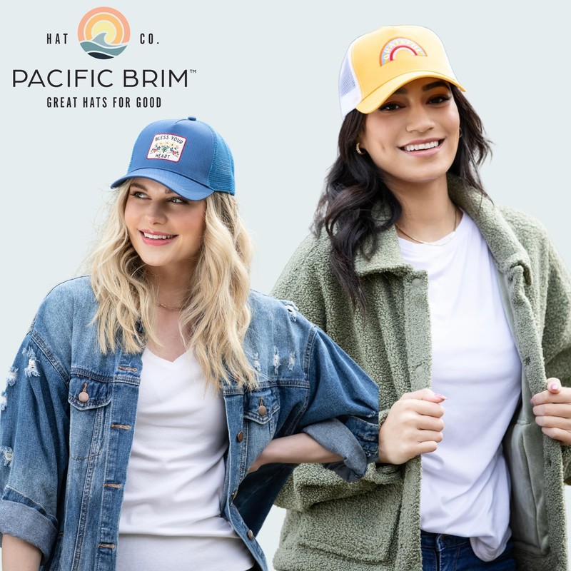 PACIFIC BRIM Women's Adjustable Cap Mesh Side Panels Trucker Hat