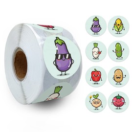 REWIDPARTY Motivational Stickers Rolls for Kids Students（500 PCS）Adorable Round Vegetable Incentive Stickers School Reward Stickers Teacher Supplies for Classroom Encouraging Reward Gifts for Kids