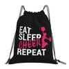 AIMASTZ Eat Sleep Cheer Repeat Unisex Drawstring Backpack Bag Sport