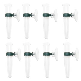 LNQ LUNIQI Plastic Flower Tubes, Pack of 8 Small Water Containers for Flowers, Orchid Tubes, Plastic Flower Water Container with Suction Cups, Transparent