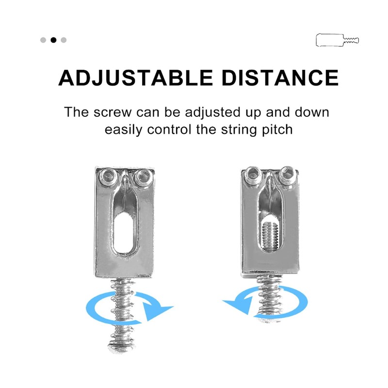 6 Pcs Headless Electric Guitar Bridge Saddle Precise Pitch Adjustment