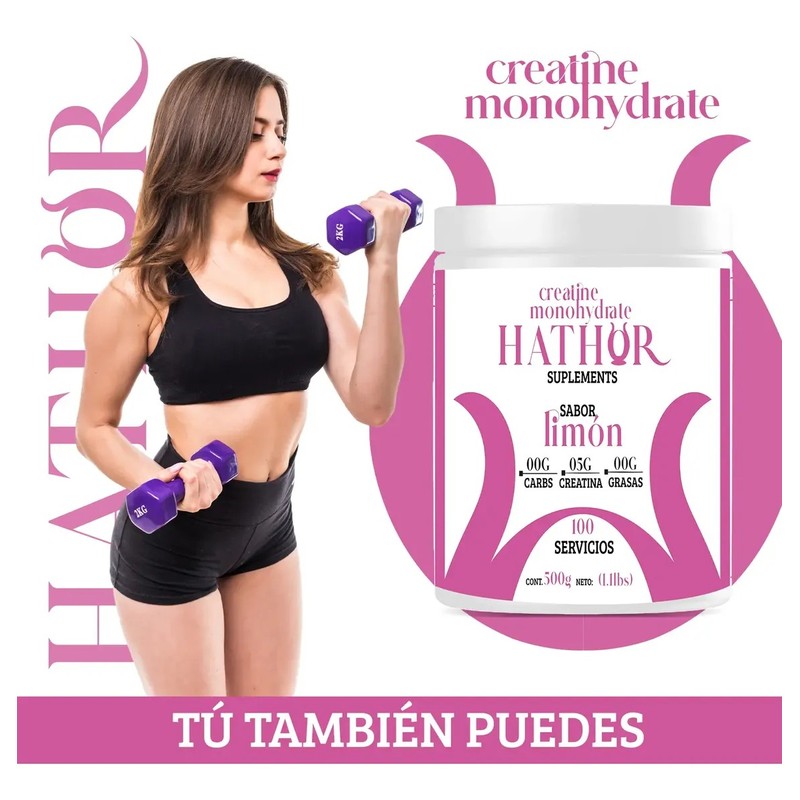 Creatina Monohidratada 500g Hathor En Polvo Varios Sabores