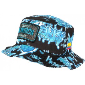 Bob El Patron Blue and Black Medellin Streetwear Fashion Colombia Hat - Size: One Size - Colour: Blue - Unisex, Blue, One Size, blue
