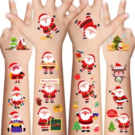 Awinmay Christmas Temporary Tattoos for Kids Stocking Stuffers and Gifts - 240 Pieces Christmas Fake Tattoo stickers for Boys and Girls,Christmas Party Favor Xmas Holiday Decorations Supplies 16 Sheets