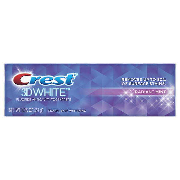 Crest 3d White Whitening Toothpaste, Radiant Mint, 0.85 Ounce (pack Of 36)