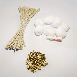 Ultimate Consumption Supplies Package for Petrol Fuel Lighter Replacement（ 100Pcs Flint Stone ，30Pcs Wick ，Cotton Wadding & 5pcs Rubber Felt Pad）