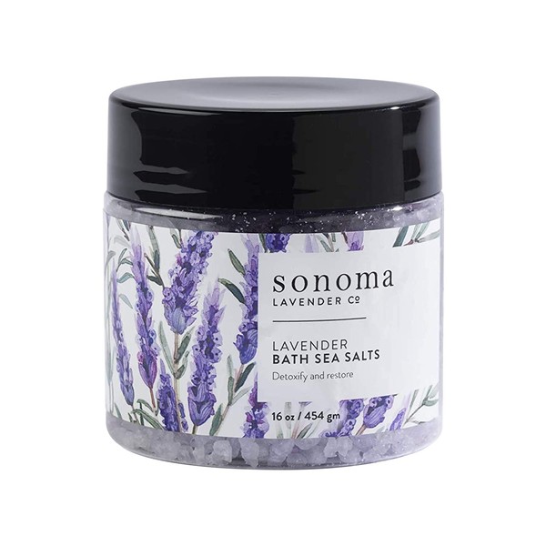 Sonoma Lavender Bath Salt in Lavender Scent, Epsom Salt and Essential Oil for Stress Relief, Self Care Spa Treatment to Deeply Moisturize and Nourish The Skin, 16oz