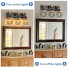 Rustic Style Wood Bathroom Wall Sconce，3 Light Bathroom Vanity Light