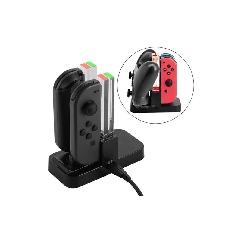 OSTENT Base de Carga LED 4 en 1 para mandos