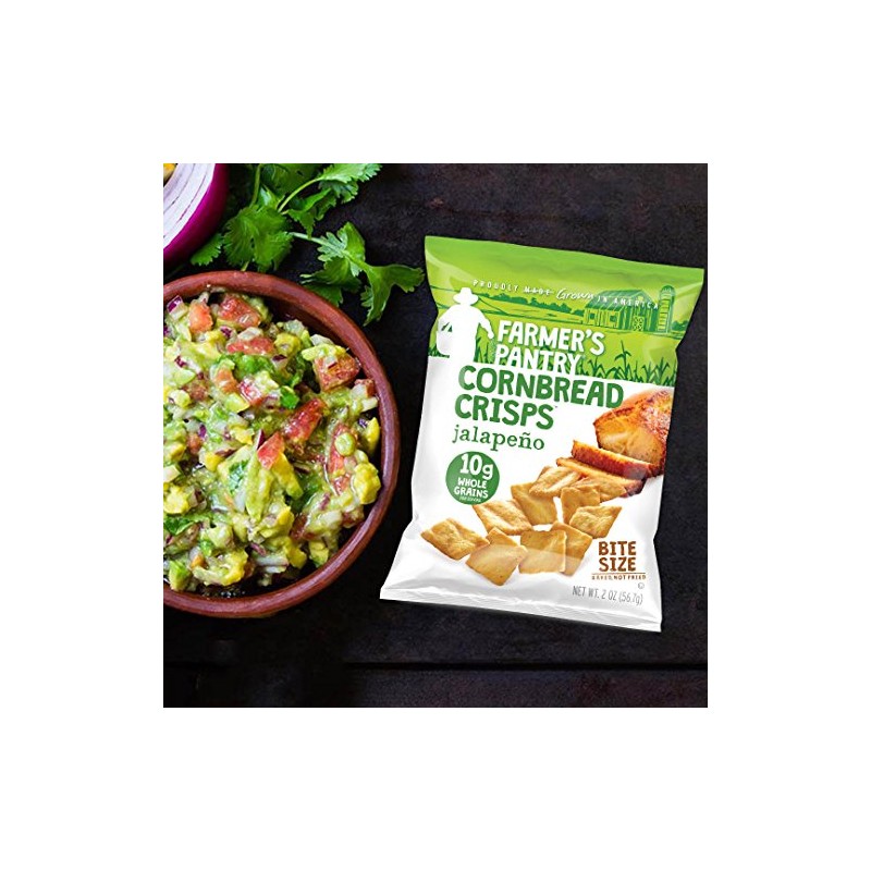 Farmer's Pantry Bulk Pack Cornbread Crisps, Jalapeno, 2 Ounce (Pack