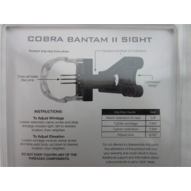 Cobra Archery Bantam 2  3-Pin Sight right or left hand .039" Black C-617BLK