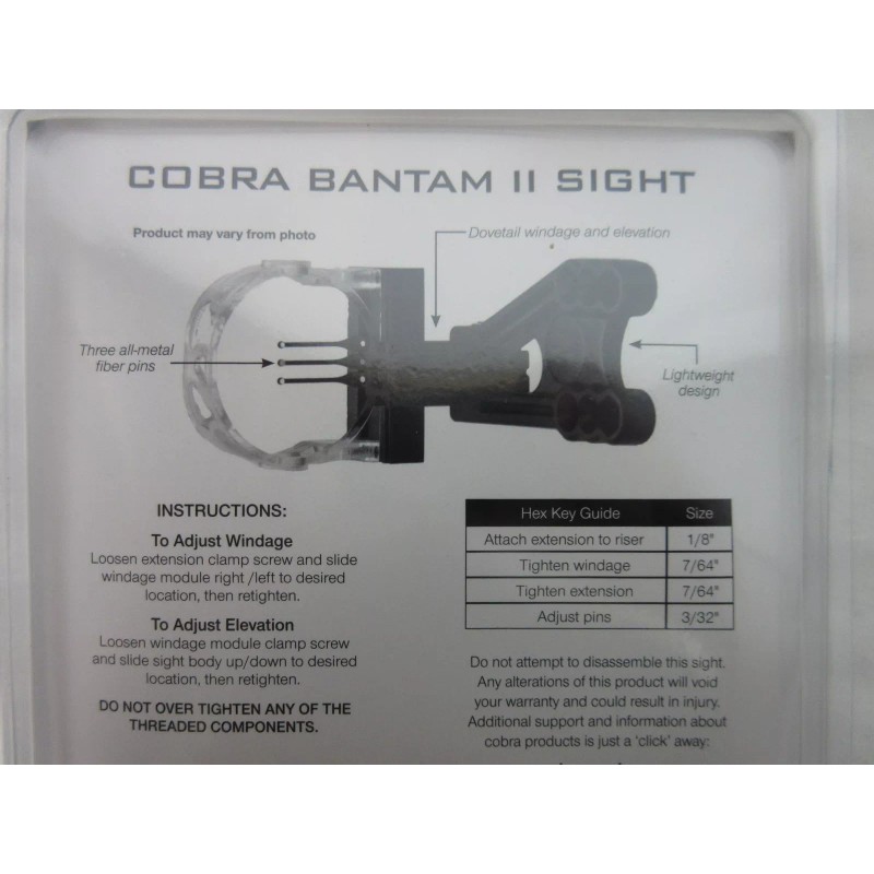 Cobra Archery Bantam 2 3-Pin Sight right or left hand
