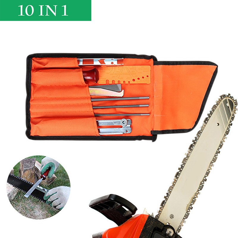 10Pcs Chainsaw Sharpener File Kit Chainsaw Chains Accessory for Garden