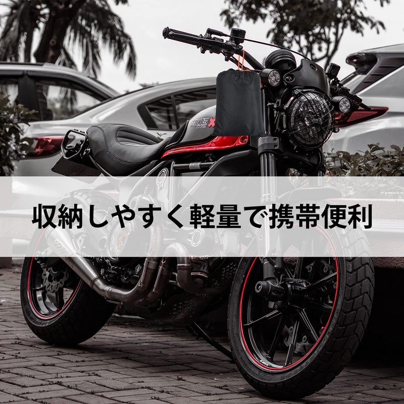 Motorcycle Cover, 210D Thick, Waterproof, UV Protection, Anti-Theft, Windproof, Portable,