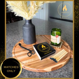 1 Box (140 Matches) | 4" Long Black Matches | Color Safety Match (4 inches) | Replacement Refill Long for Fireplace & Candles | Wooden Wood Matchsticks