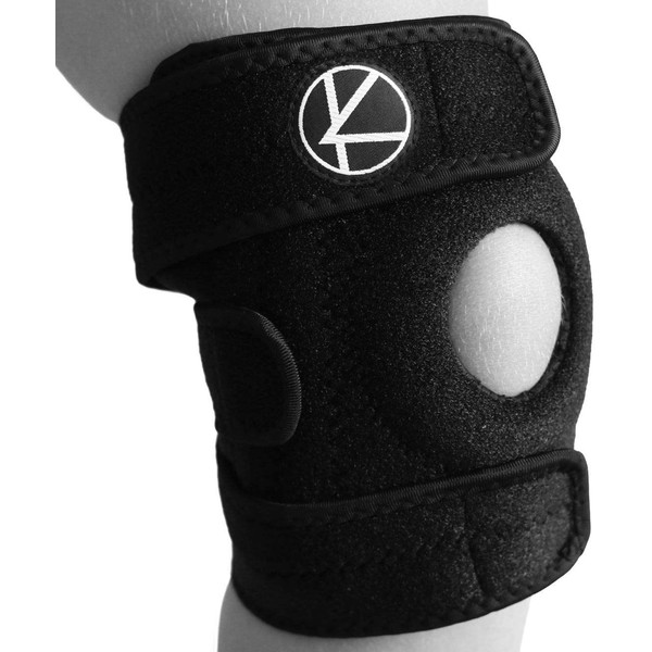 Adjustable Kids Knee Brace Support - Knee Support for Youth, Arthritis, ACL, MCL, LCL, Sports Exercise, Meniscus Tear, Dance. Open Patella Neoprene Stabilizer Wrap for Children, Boys, Girls (Black)