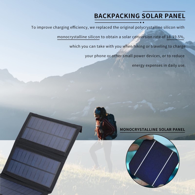 20 W Portable Solar Panel, Foldable USB Solar Panel Charger,