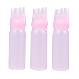Minkissy 3pcs Root Comb Applicator Bottles Hair Dye Applicator Graduated Scale for Precise Application Easy to Clean for Home and Salon Use