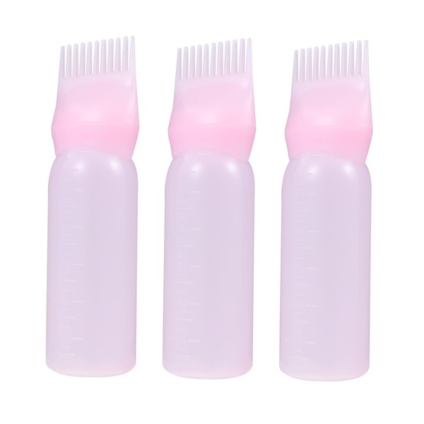Minkissy 3pcs Root Comb Applicator Bottles Hair Dye Applicator Graduated