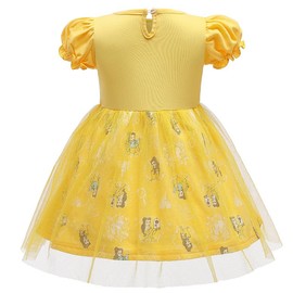 [TYHTYM] Kids Princess Dress Costume Toddler Girls 90-130CM (Yellow, 110)