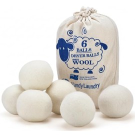Handy Laundry Wool Dryer Balls - 2.5 Inch - Natural Fabric Softener, Reusable, Reduces Clothing Wrinkles and Saves Drying Time, Better Alternative to Plastic Balls and Liquid Softener (6-Pack)