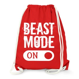 MoonWorks Beast Mode On Bodybuilder Fitness Gym Bag Red One Size